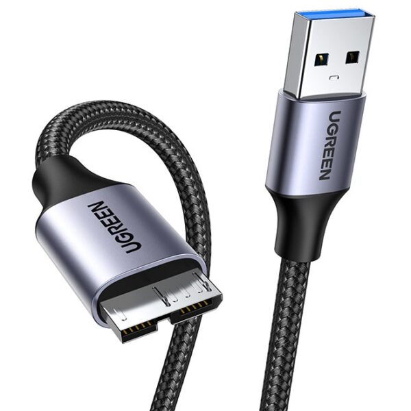 Micro USB 3.0 Cable A Male to Micro B Cord Nylon Braided External Hard Drive Wire Compatible for Samsung Galaxy S5