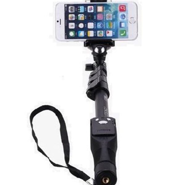 Monopod Extendable Handheld Selfi Stick With Shutter Remote Black