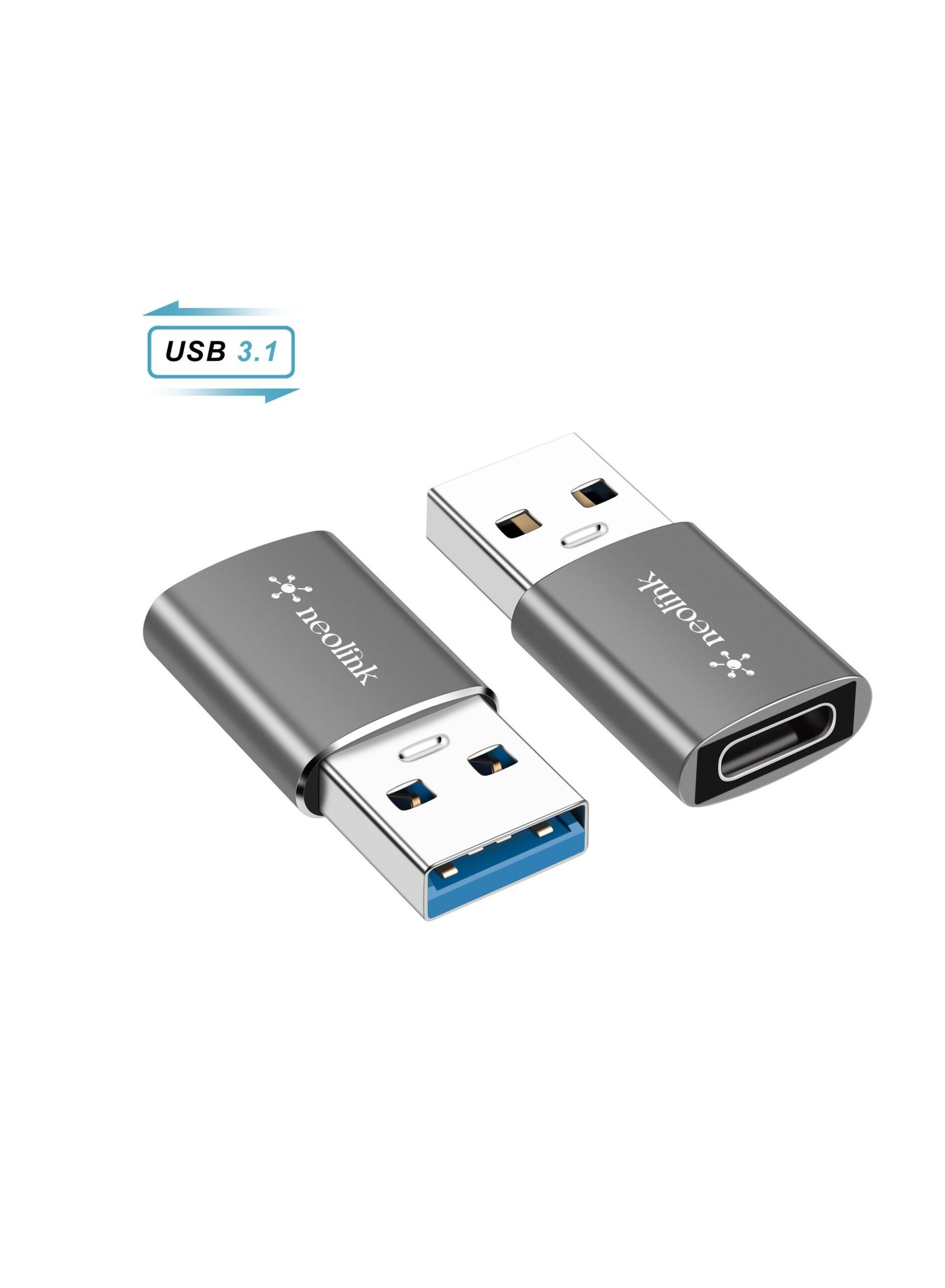 NEOLINK USB C Female to USB 3.1 Male Converter Adapter 10Gbps 60W High Speed Data Transmission Compatible with MacBook Pro/ iPad Pro/ Samsung Galaxy S23/ Laptops/ iPhone/ Huawei/ Xiaomi