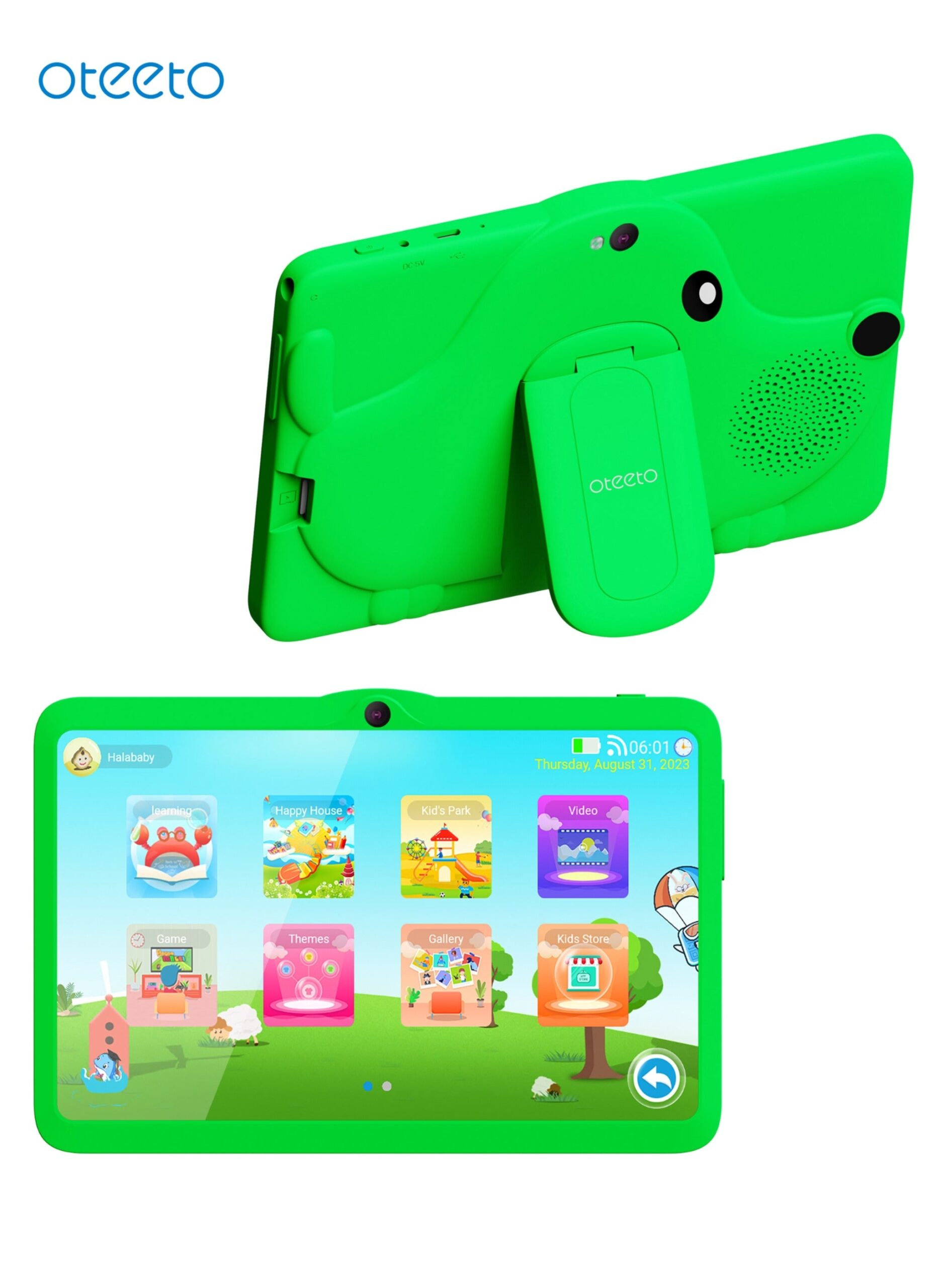 Oteeto Oteeto TAB 7 Kids Tablet/7 Inch IPS/4GB RAM + 128 GB ROM/Octa Core 1.6 GHz/2MP Front + 5MP Rear Camera/3000 mAh Battery/Includes Stickers and Kids Watch