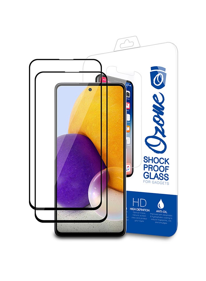 Pack of 2 Tempered Glass Screen Protector For Samsung Galaxy A52 5G Black