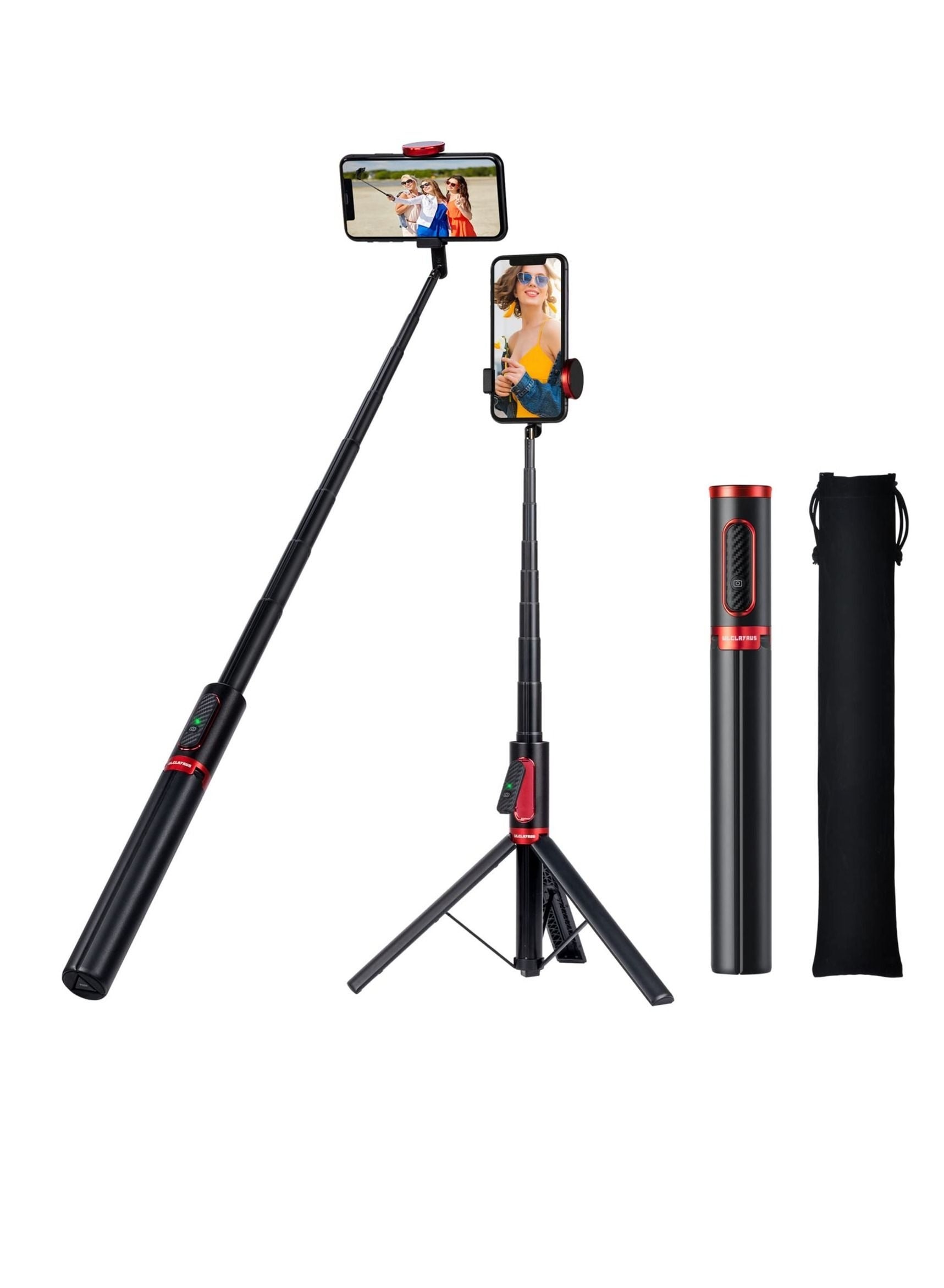 Portable 60" Aluminum Alloy Cell Phone Selfie Stick Tripod Stand with Integrated Remote