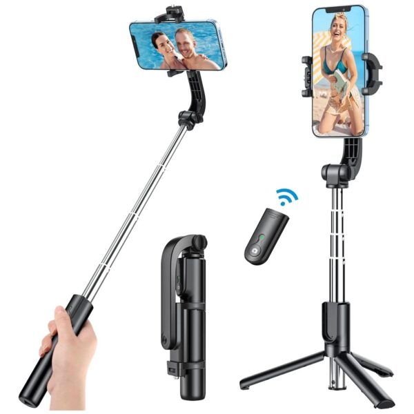 Portable Selfie Stick Tripod for iPhone - Versatile Selfie Stick Remote with Cold Shoe & 1/4" Screw