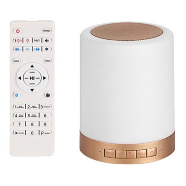 Portable Wireless Touch LED Speaker With Remote Control White