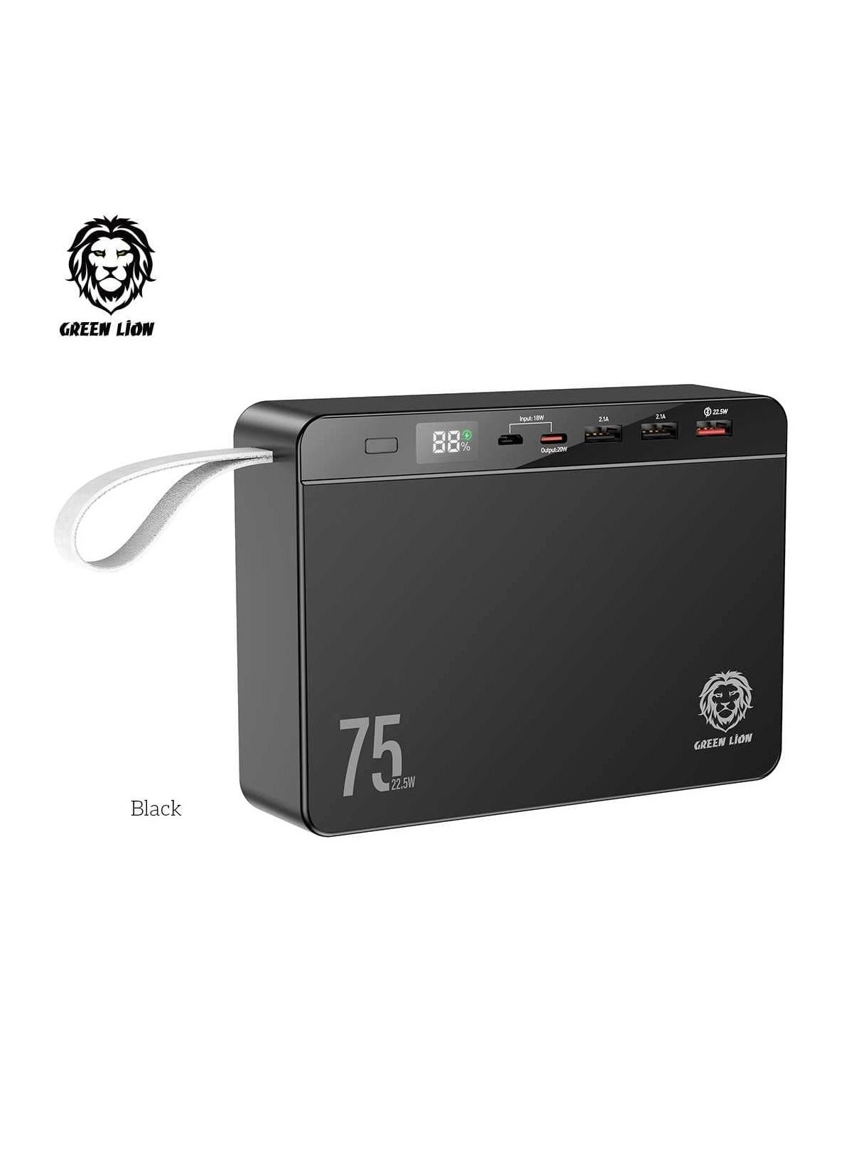 Power Volt Mega Capacity Power Bank 75000mAh PD 20W QC3.0 22.5W - Black