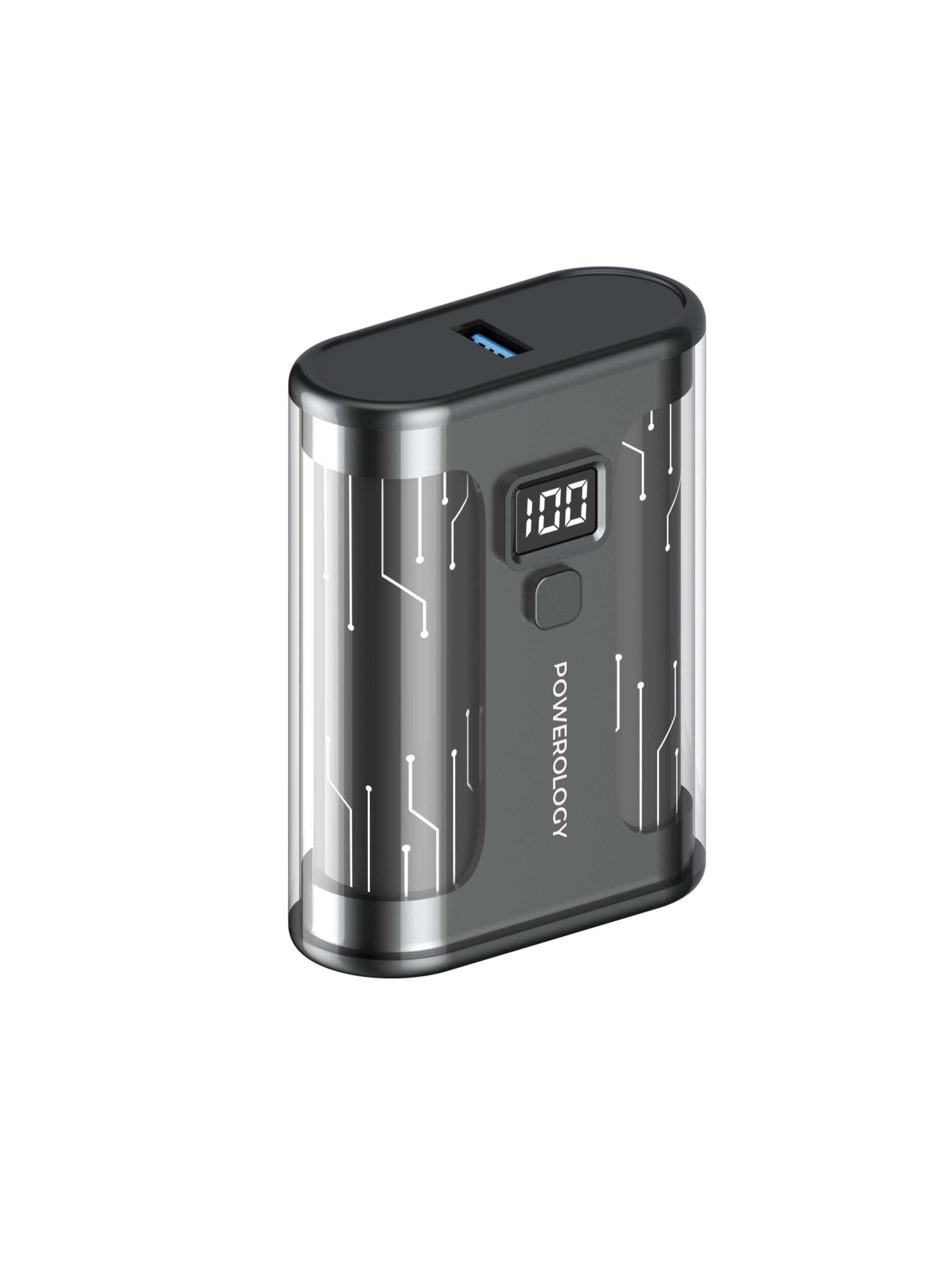 Powerology Crystalline Series Powerbank 10000mAh PD 35W - Transparent/Grey [ PPBCHA24 ]