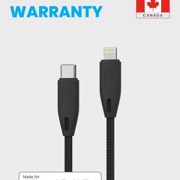 Powerology Fast Charging Cable [MFi Certified] USB C to Lightning Braided Fast PD Charge 1.2 meter / 4 feet with iPhone 12 Pro Max/12 Mini/12