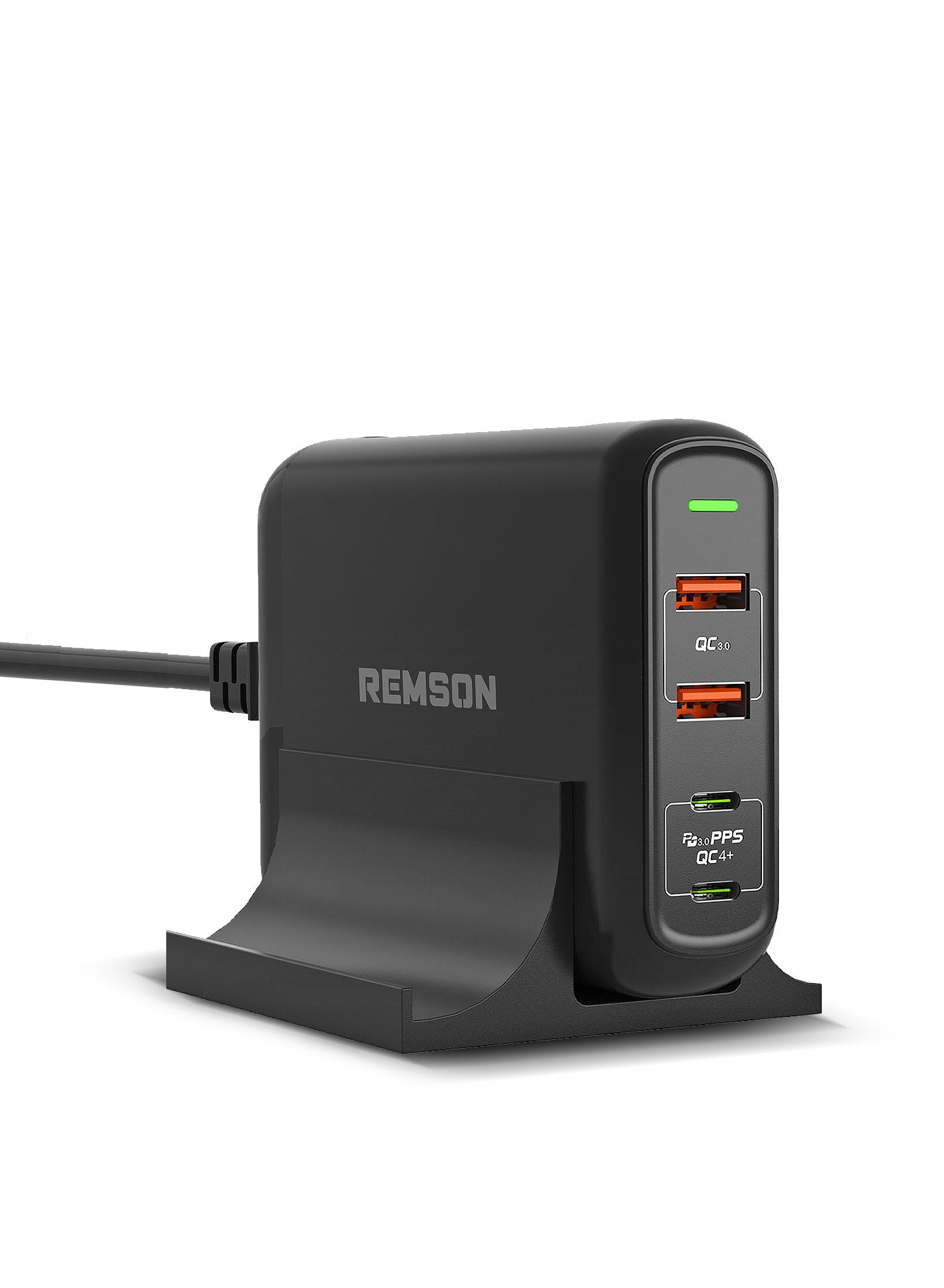 Remson 150W Turbo Power Station 4-Port Desktop Charger with Dual USB-C Power Delivery 3.0 PPS QC 4+ & Dual USB 3.0 Fast Charging Station Compatible with iPad