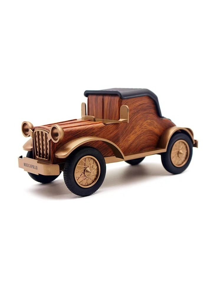 Retro Wood Grain A9 Classic Car Bluetooth Speaker Wireless Subwoofer Radio Portable Mobile Phone Bracket Mini Stereo