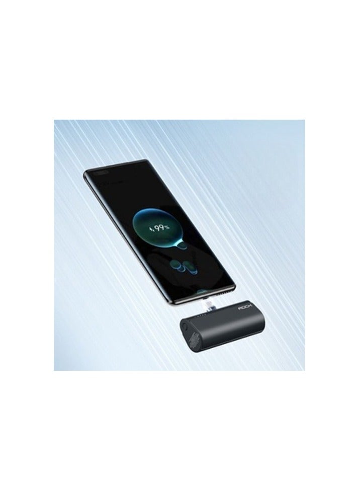 Rock iphone Mini Portable power bank Charger type C 4800mAh with Built in Cable Compatible with android phone