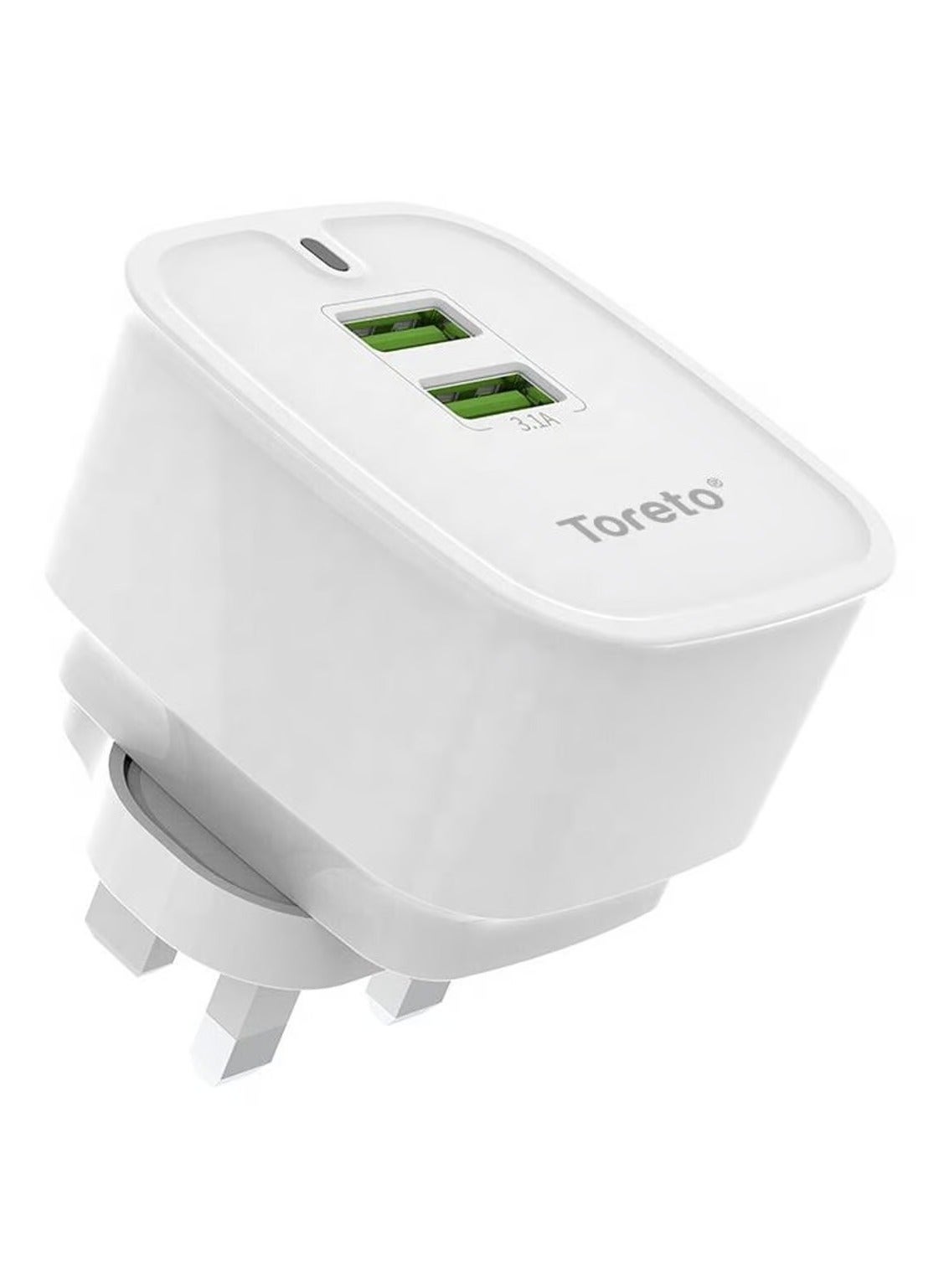 TOR-508 Wall Charger Dual USB W/Type-C Cable