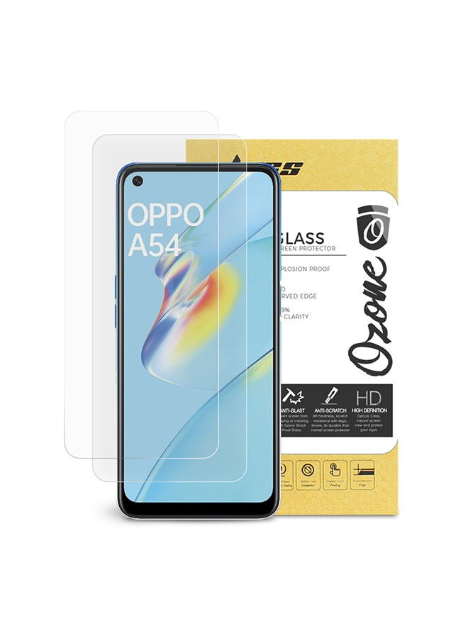 Tempered Glass for OPPO A54 LTE Screen Protector HD Full Coverage Pack of Two Clear