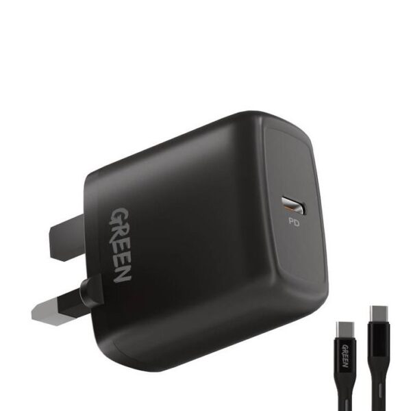 Type-C Port Wall Charger 20W UK with PVC Cable 1.2M