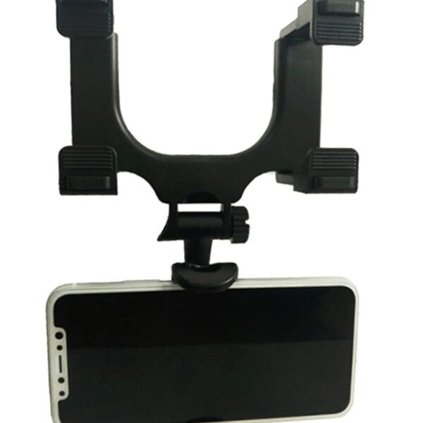 Universal Rearview Mirror Car Mount For Most Mobile Phones Black