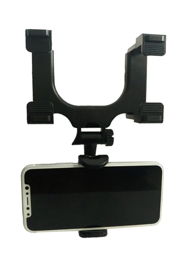 Universal Rearview Mirror Car Mount For Most Mobile Phones Black