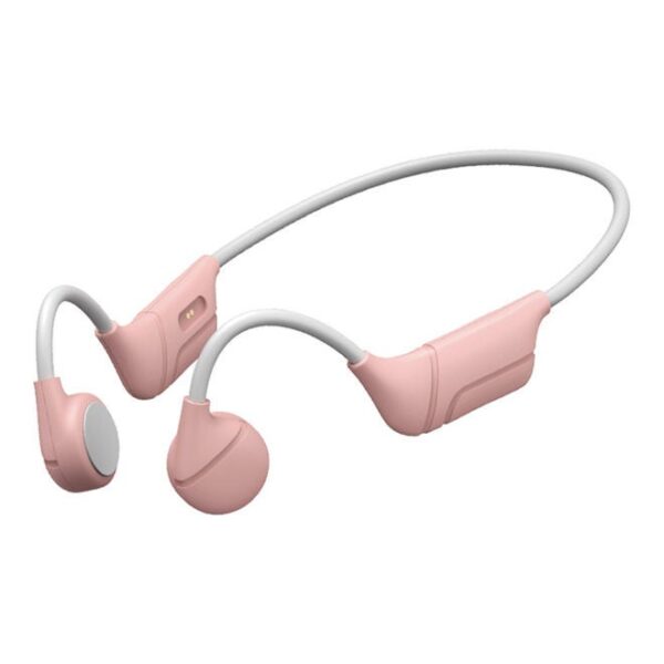 V12 Bone Conduction Wireless BT 5.0 Headphones with Mic Pink