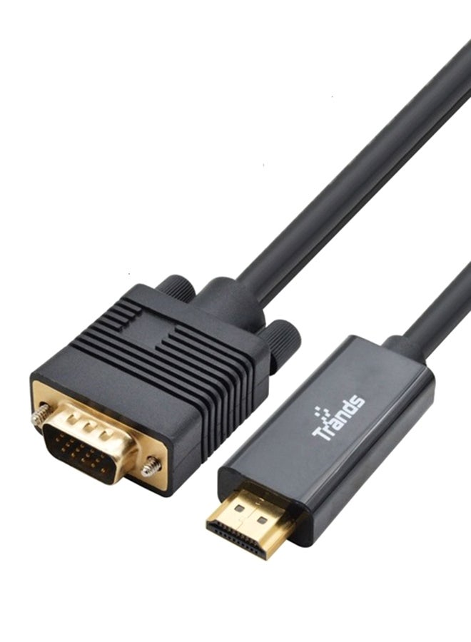 VGA To HDMI Data Sync And Charging Cable Black