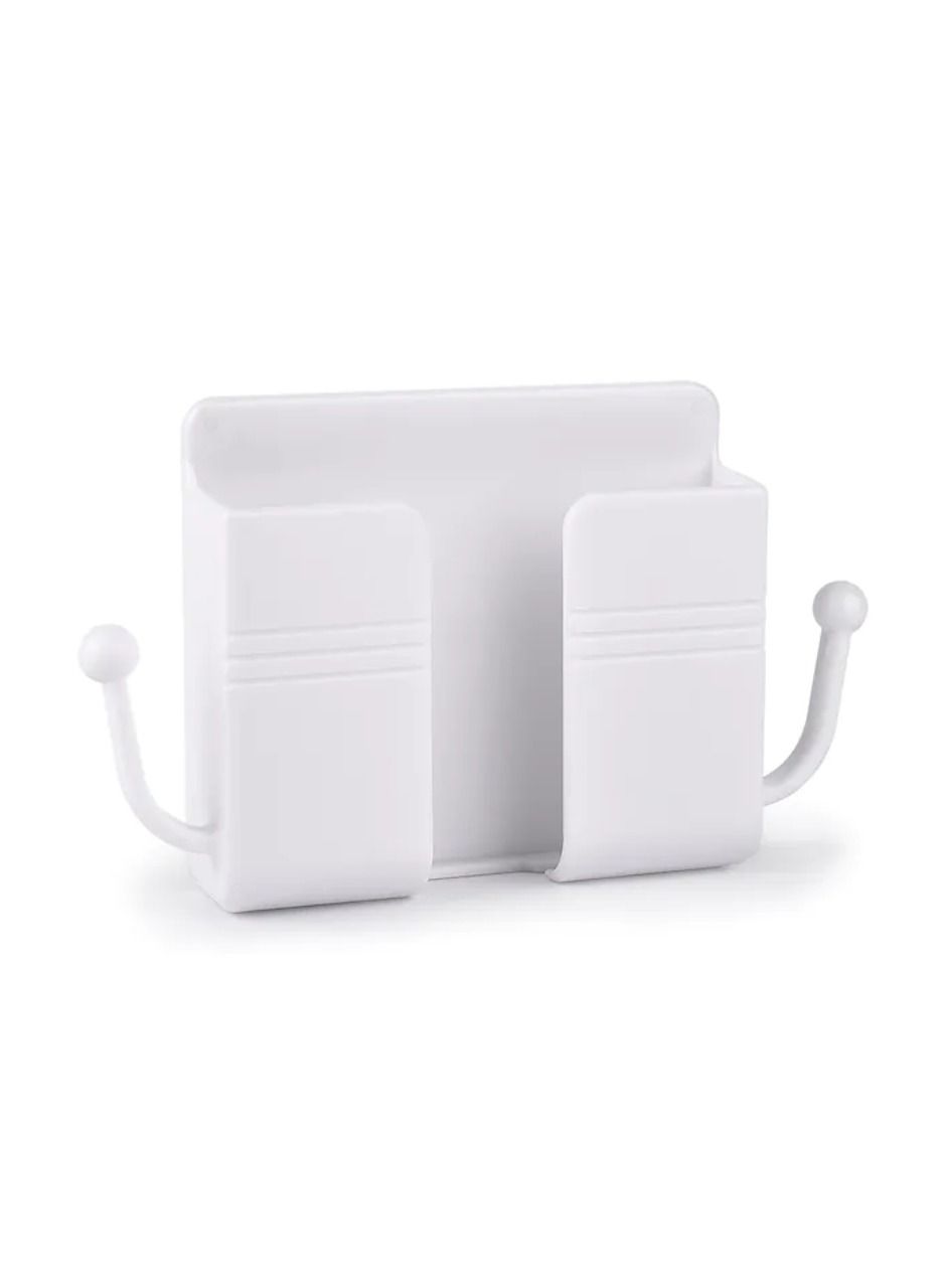 Wall Hanging Wall Mount Mobile Phone Adhesive Holder With Hooks White