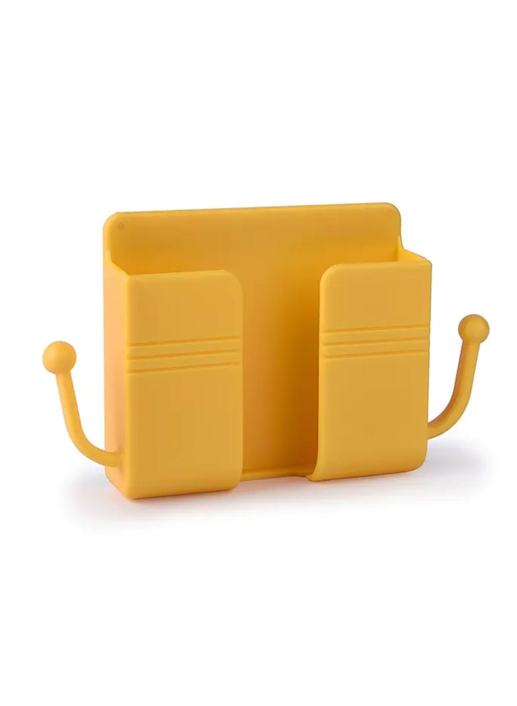 Wall Hanging Wall Mount Mobile Phone Adhesive Holder With Hooks Yellow