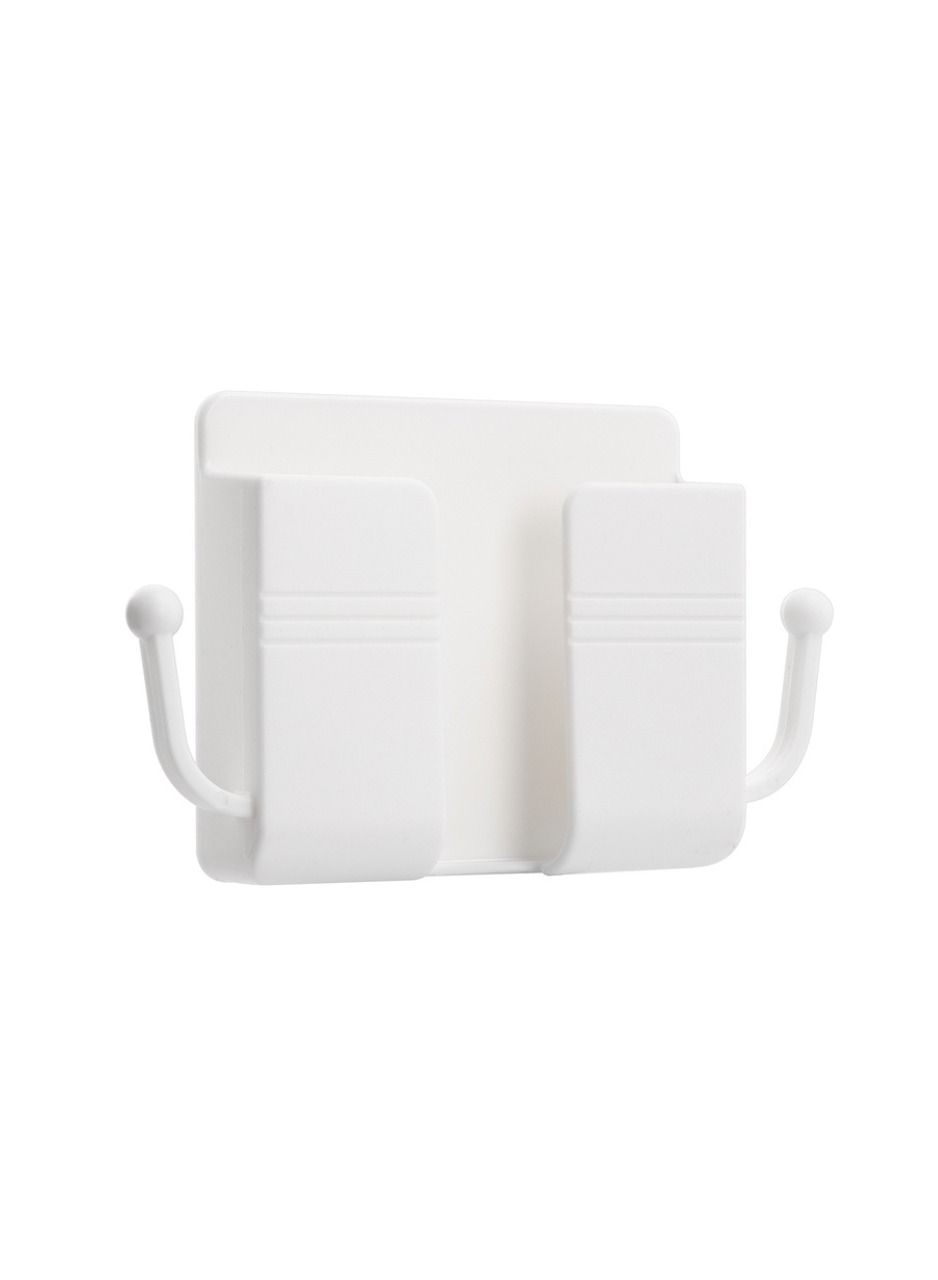 Wall Mount Phone Holder Stand Multi Purpose Phone Charging Dock With Adhesive White