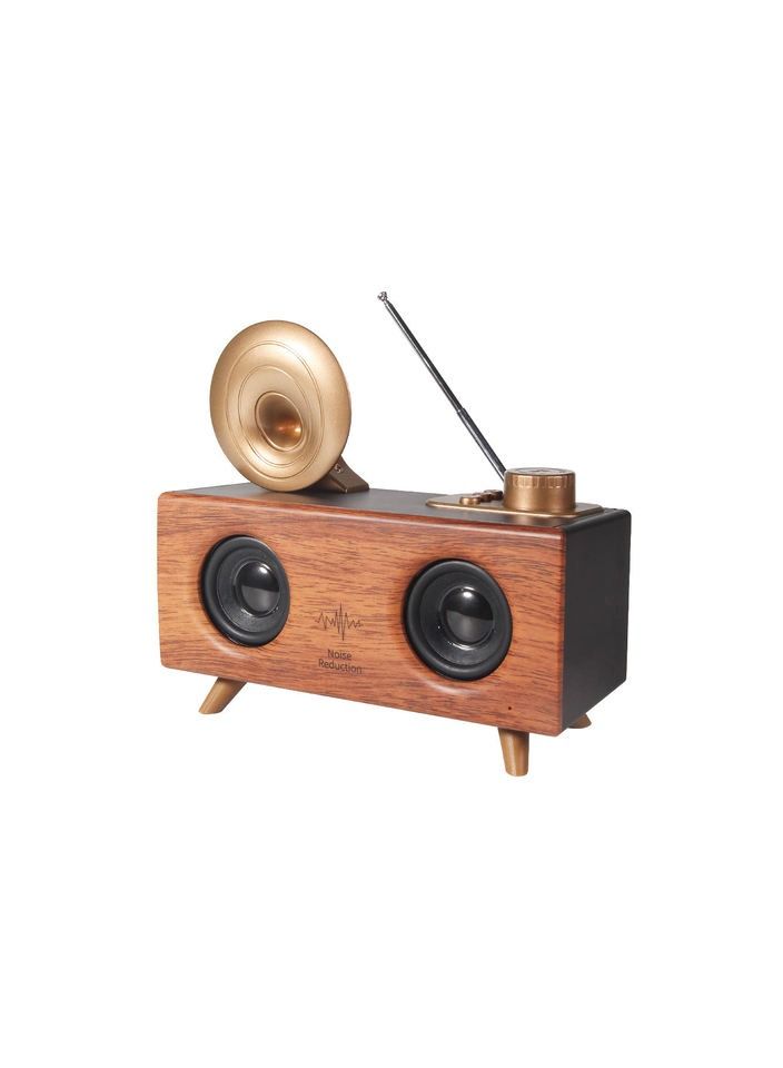 Wood grain retro B6 home desktop small audio multi-function wireless music speaker bluetooth stereo subwoofer portable FM radio