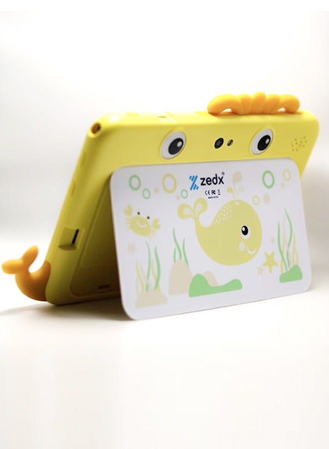 zedx Zedx ATZ01 7 Inch HD Display Kids Wifi Tablet Wth 4GB RAM 64 GB ROM Dual Camera and 3000 mAh Battery Yellow